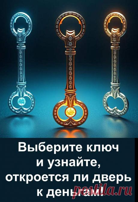 Ключи издавна считались символом силы, защиты и доступа к тайным знаниям. Они способны подсказать человеку, какая дорога перед ним открыта. Перед вами необычный тест, который поможет понять, ждёт ли вас денежная удача. Сделайте свой выбор интуитивно и прочитайте, какое послание несёт ваш ключ. Судьба подскажет, откроется ли дверь к деньгам именно для вас, и каким образом это может произойти.