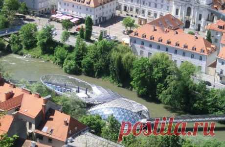 Муринзель: мост-остров в городе Грац (Австрия) — Путешествия