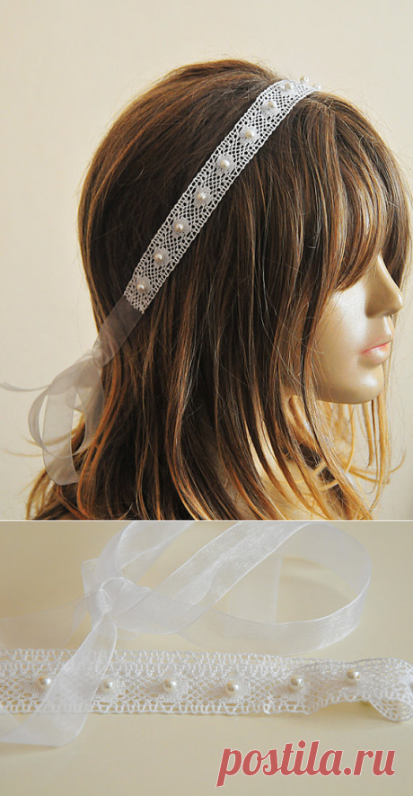 weddings Wedding Headband Lace headband bridal by selenayy