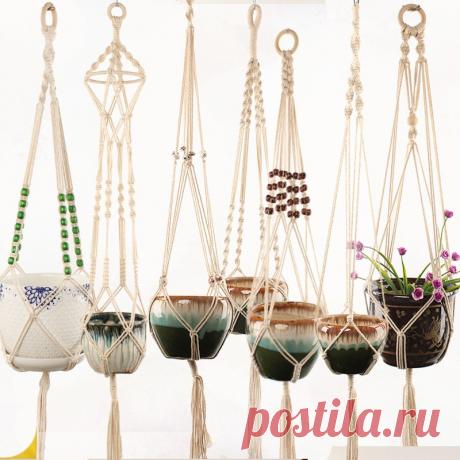 Горячие продажи 100% ручная работа макраме завод вешалка цветок / горшок вешалка для украшения стены countyard сада в висячие корзины из дома и сада на Aliexpress.com | Alibaba Group