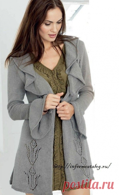 Серий Кардиган с Воланами — Спицами | Ниточка
