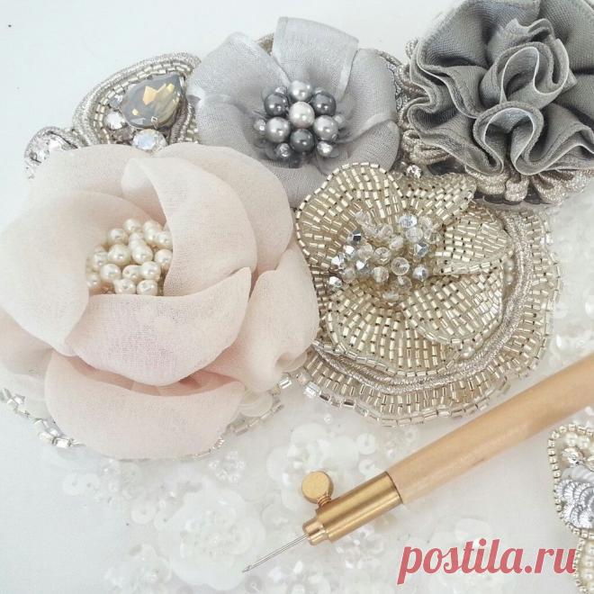 Варианты размещения узоров, вышитых люневильским крючком - Ярмарка Мастеров - ручная работа, handmade