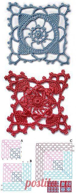 Квадратные мотивы крючком схемы