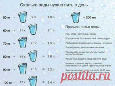 СКОЛЬКО ВОДЫ НУЖНО ПИТЬ В ДЕНЬ. | Познавательный сайт ,,1000 мелочей&quot;