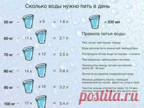 СКОЛЬКО ВОДЫ НУЖНО ПИТЬ В ДЕНЬ. | Познавательный сайт ,,1000 мелочей"