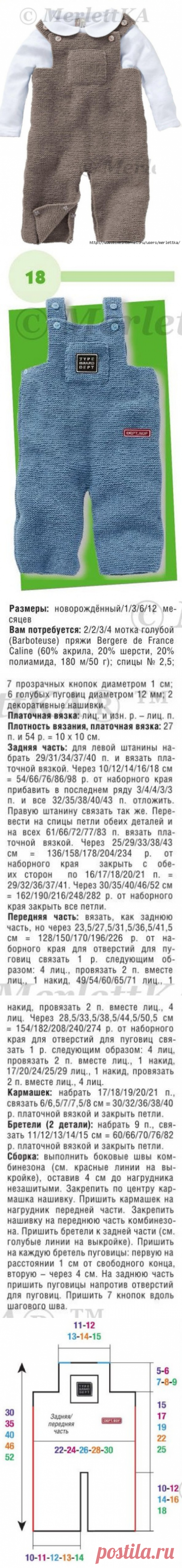 КОМБИНЕЗОН ДЛЯ МЛАДЕНЦЕВ (3/6 МЕСЯЦЕВ) ☼ ВЯЖЕМ СПИЦАМИ / Всё из мира рукоделия (изучаю и делюсь различными техниками и видами рукоделия)