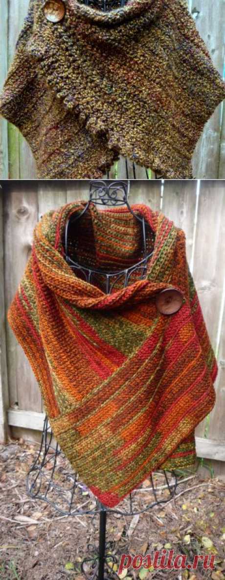 Gehäkelte Zopfmuster Wrap in herbstlichen von redbootyarnworks