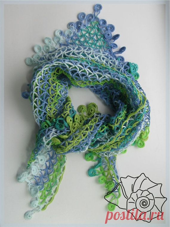 Triangle kerchief neckerchief scarf crochet от HotSiberianIce