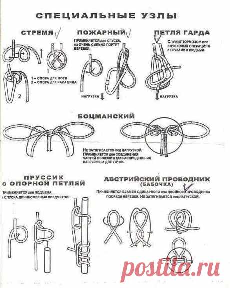 Терминология, элементы, узлы на конце веревки • Узлы для привязывания к точкам опоры • Узлы для связывания веревок • Схватывающие узлы • Специальные узлы