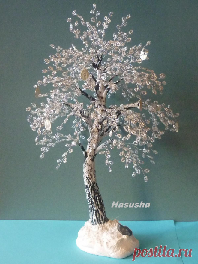 Зимняя березка "Иней серебристый" | biser.info - всё о бисере и бисерном творчестве