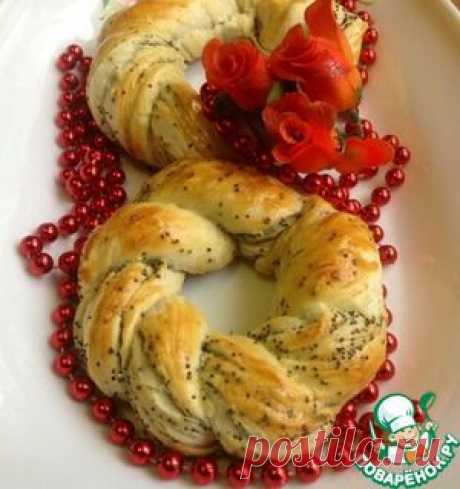 Слойки маково-карамельные &quot; Плетенка&quot; - кулинарный рецепт