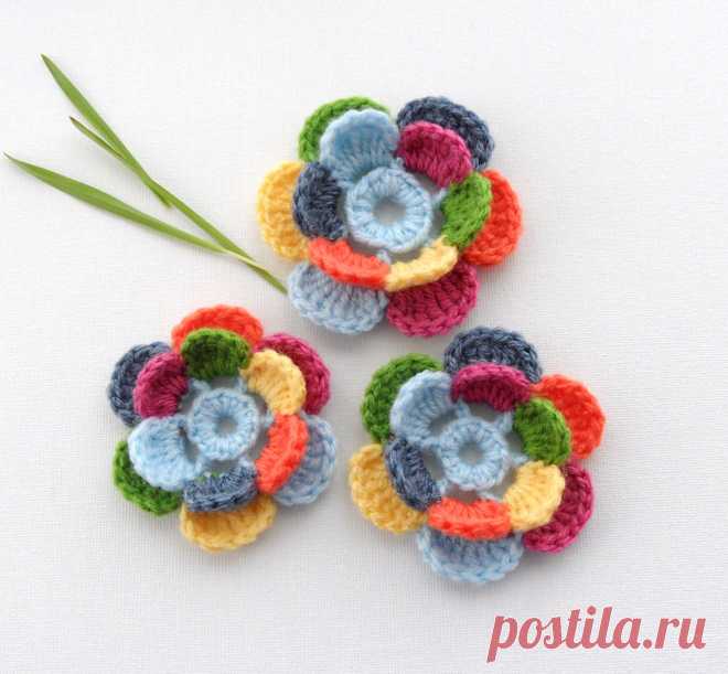 Crochet Applique Multicolored Flowers Any от CraftsbySigita