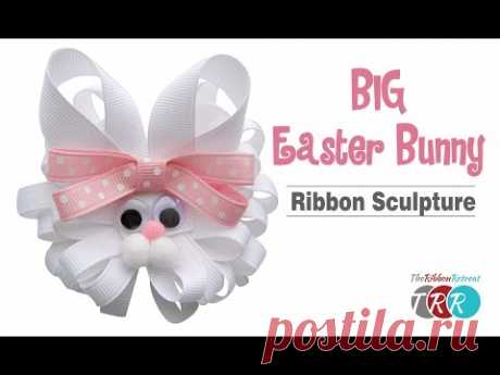How to Make a Big Easter Bunny Ribbon Sculpture - TheRibbonRetreat.com