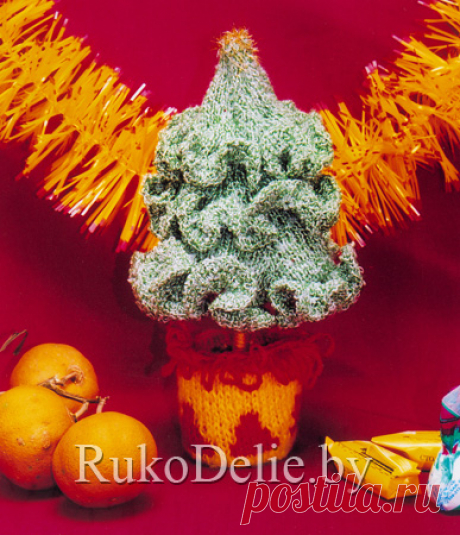Вязаная спицами елочка в горшочке :: Игрушки :: Вязание спицами/Knitted toys :: RukoDelie.by