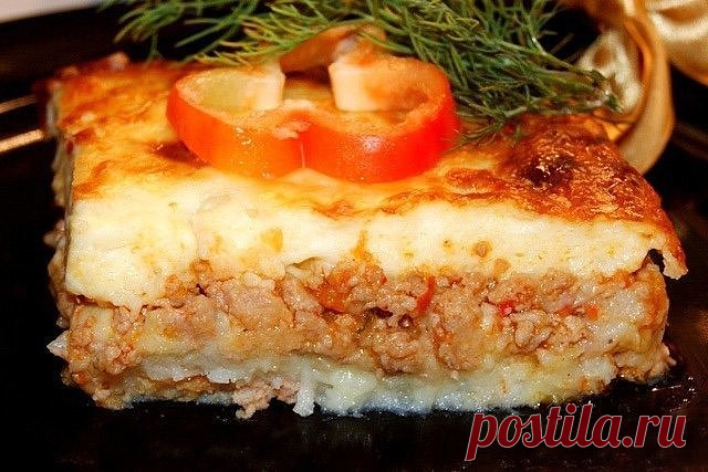 Картофельная запеканка с соусом 