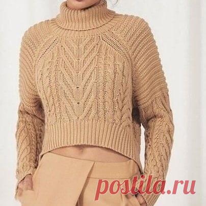 Джемпер с косами песочного цвета
#knitting #вязание_спицами #джемпера_спицами