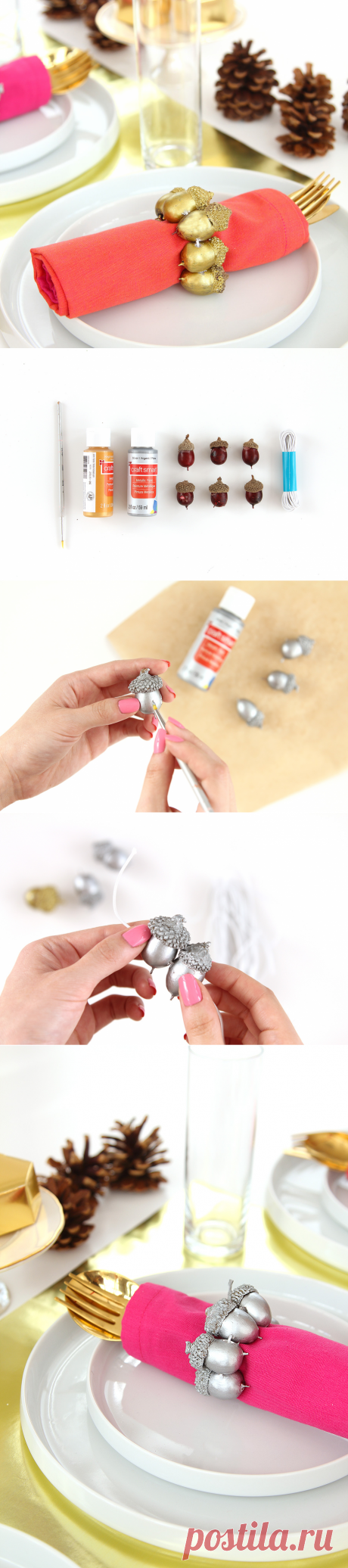 DIY Metallic Acorn Napkin Ring | Design*Sponge
