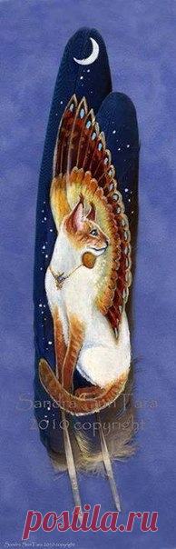 Роспись на перьях Сандры Сантара (Sandra SanTara) / Рукоделие