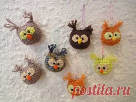 СОВА - брелок OWL - Keychain Crochet