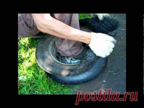 ▶ Клумба из колеса своими руками - YouTube
