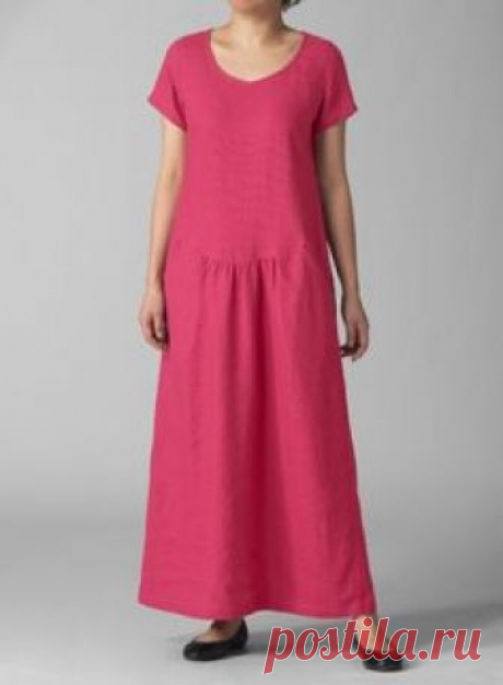 Linen Short Sleeve Dress