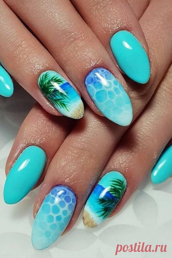 Морской дизайн маникюра, как раз для отдыха