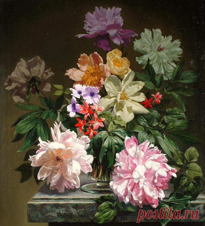 Цветочные натюрморты Мишеля Беннета Оутса (Bennet Oates) 

 
 Мишель Беннет Оутс родился в Лондоне 18 сентября 1928 года в семье служащего банка. Увлечение рисованием проявилось у Беннета в раннем детстве. В возрасте 15 лет он нарисовал свою первую картину.…