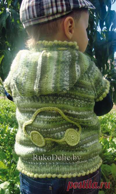 Вязанный спицами жилет с капюшоном для мальчика (2-3 года). :: Модели одежды для малышей :: Детская одежда :: Вязание спицами/Knitted clothes for babies :: RukoDelie.by