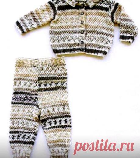 Полосатый костюм из штанов и кофты схема » Люблю Вязать