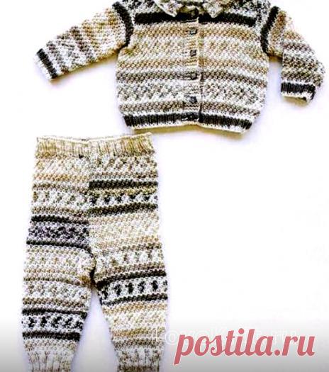 Полосатый костюм из штанов и кофты схема » Люблю Вязать