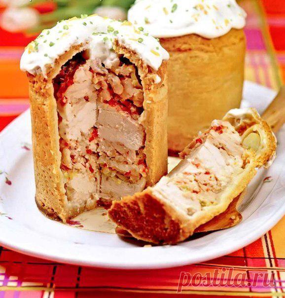 Удивите гостей! Праздничный кулич - жаркое из курицы.
