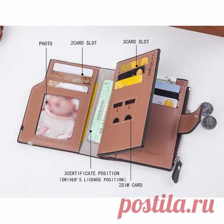 Новый деловой мужской кошелек, короткий вертикальный мужской кошелек для монет, повседневный многофункциональный держатель для карт, сумка на молнии с пряжкой, треугольная складная сумка|Кошельки| | АлиЭкспресс