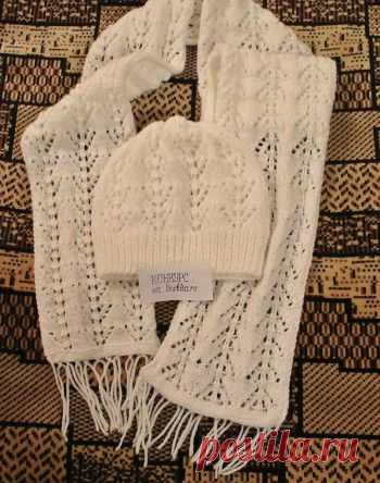 Ажурная шапочка и шарфик из рубрики Вязание для женщин. Вязание спицами модели и схемы на kNITKA.ru