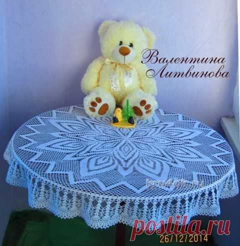 Круглая скатерть – работа Валентины Литвиновой - вязание крючком на kru4ok.ru