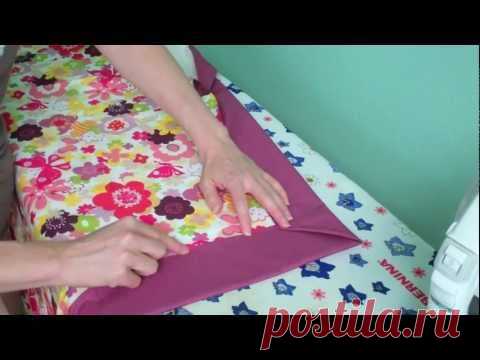 Красивая обработка угла края одеяла, покрывала.