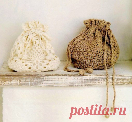 Сумочки-мешочки крючком.
#сумки@knittinglove
