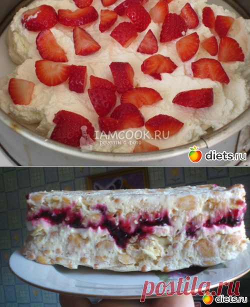 Сливочный торт из клубники и зефира (без выпечки).: Экономная хозяйка!У меня ничего не пропадает!: Группы - diets.ru