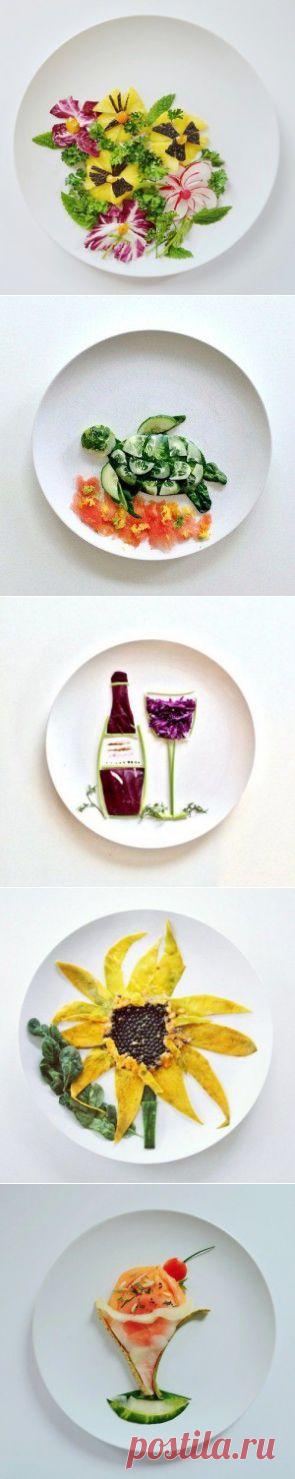 Кулинарные картины на тарелке