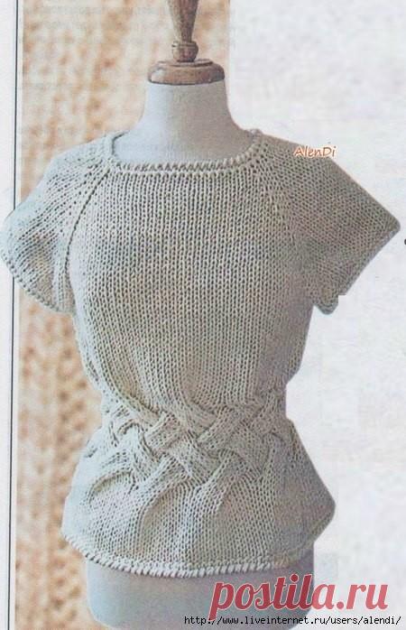 КОФТОЧКА СО ЖГУТАМИ НА ТАЛИИ (Вязание спицами) | Журнал Вдохновение Рукодельницы