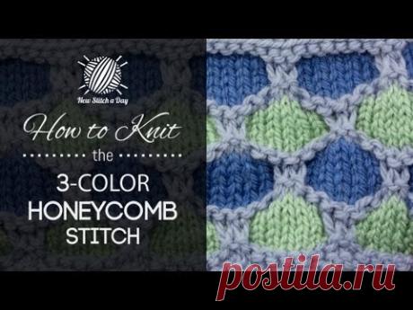 How to Knit the 3 Color Honeycomb Stitch