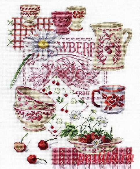 Панно "Фруктовый чай". Схема вышивки