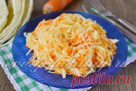 Салат из капусты с морковью, с уксусом и сахаром
