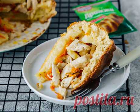 Сытный пирог с курицей и картофелем пошаговый рецепт с фото на сайте академии выпечки Dr.Oetker
