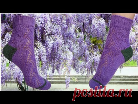 Носочки с красивым узором. Спицами.#(2024.)
