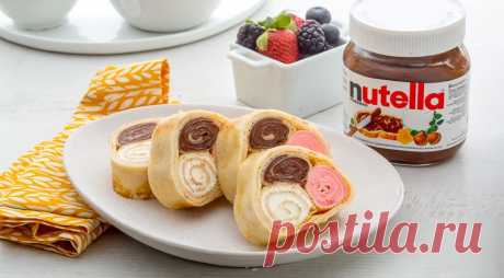Рулеты с тройной начинкой и пастой Nutella® на Gastronom.ru