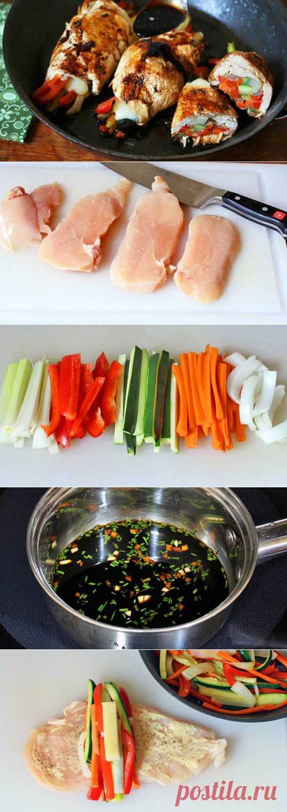 Куриные грудки с овощами