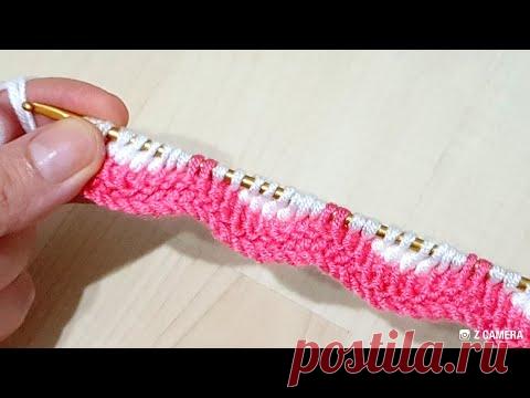 Bu iki renkli Tunus işi modele bayılacaksınız hem çok kolay hem çok güzel knitting crochet