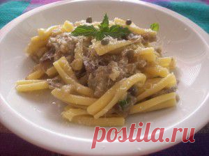 Макароны с баклажанами и анчоусами | vkusnyymir