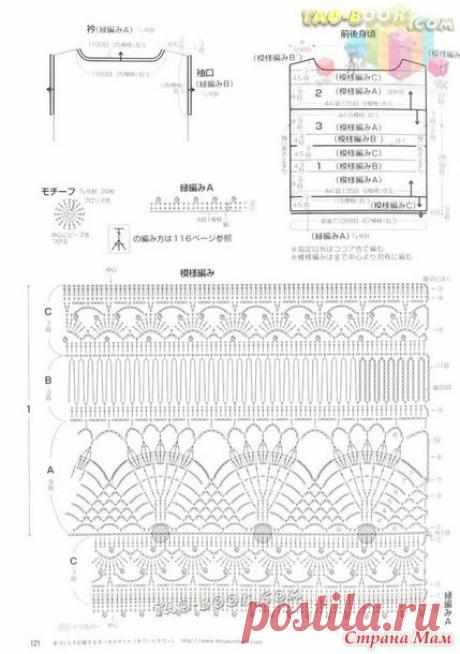 Кофточка"Синева" - Все в ажуре... (вязание крючком) - Страна Мам