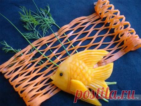 Искусство карвинга, фото. Рыбки из овощей / Карвинг из овощей и фруктов - фото, видео для начинающих / КлуКлу. Рукоделие - бисероплетение, квиллинг, вышивка крестом, вязание